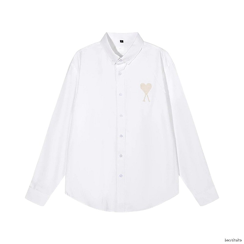 AMI Heart Embroidery White Shirt