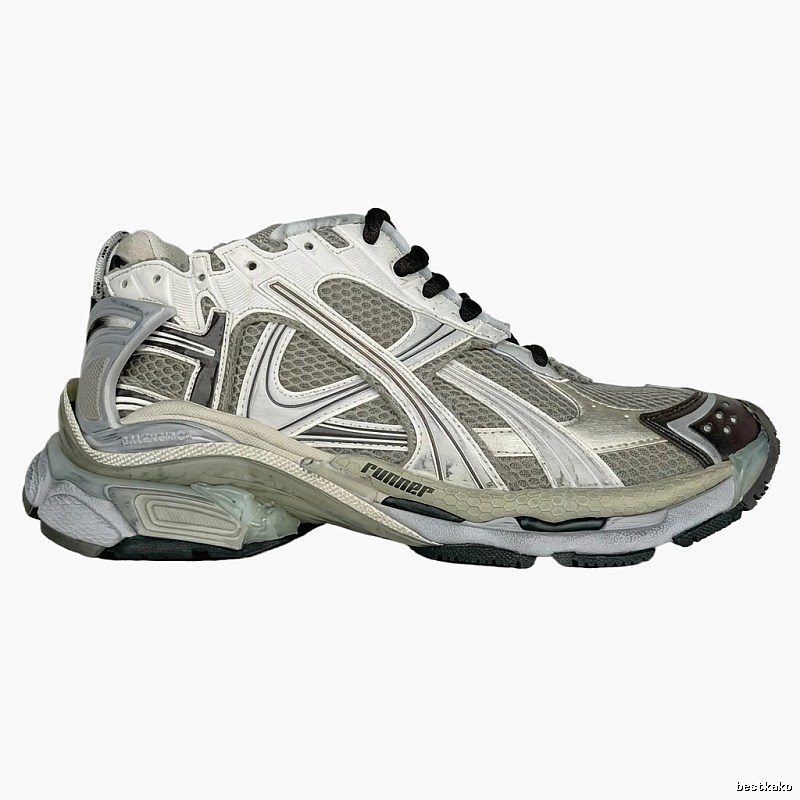 Balenciaga retro-style silver-white shoes