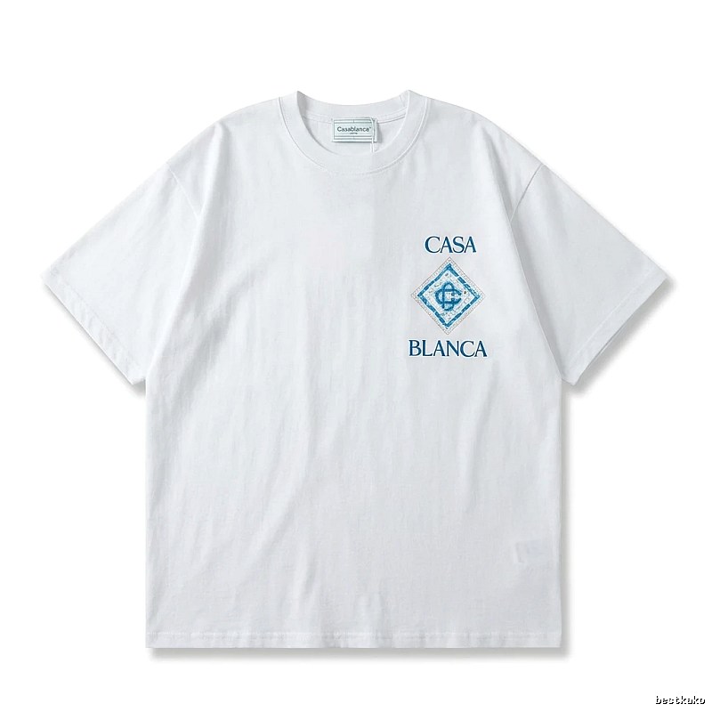 Casablanca Blue and White Minimalist Style T-shirt