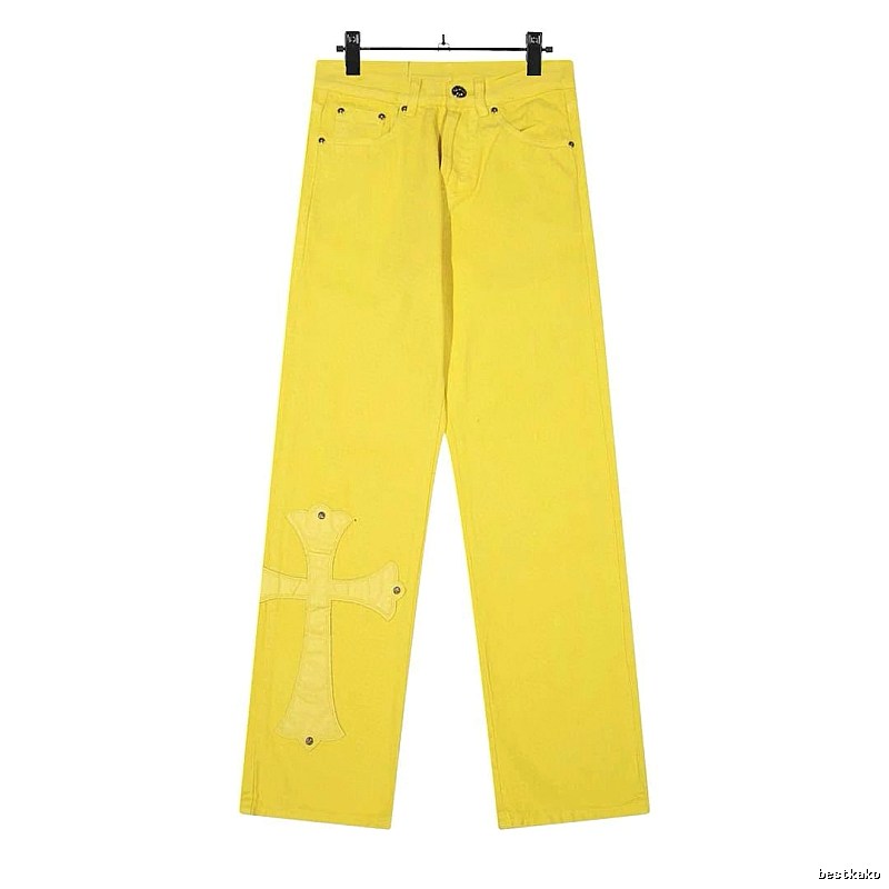 Chrome Hearts Streetwear Graphic jeans Light Denim Jeans with Logo Accent