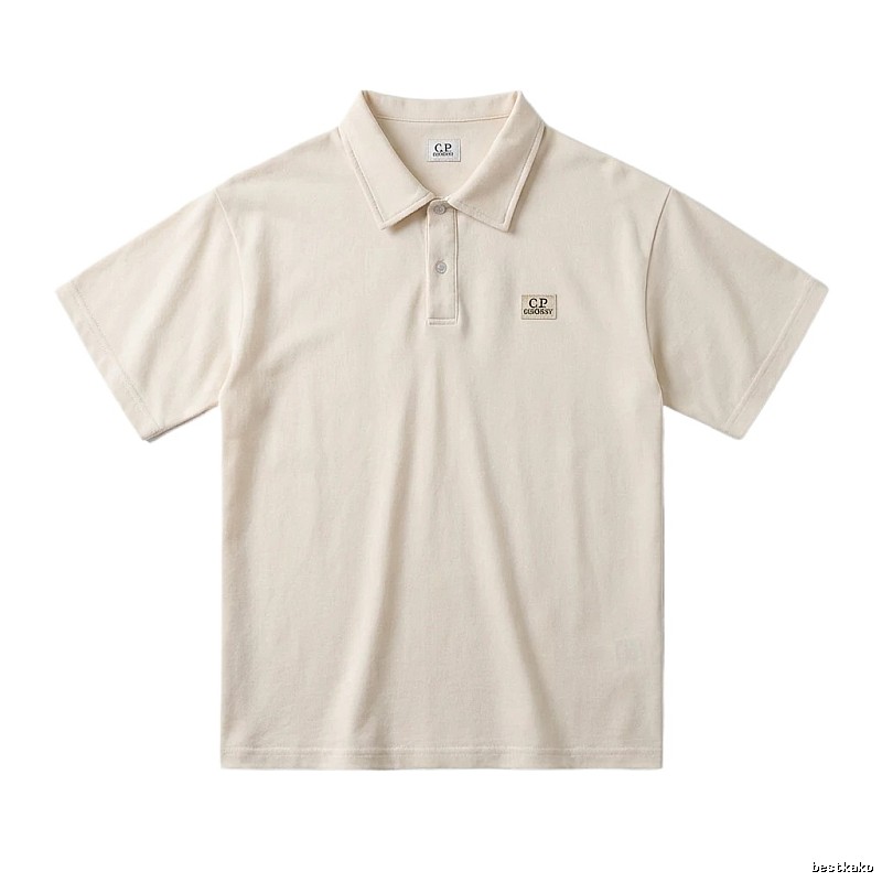 C.P. Basic Style Simple and Elegant Beige Polo Shirt
