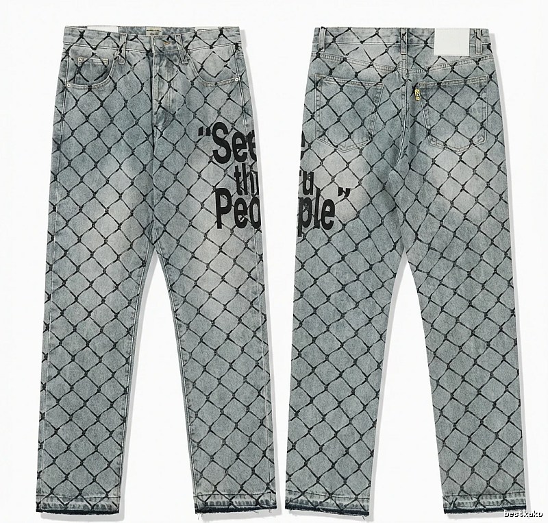 Gallery Dept Checkered Trendy Brand Jeans