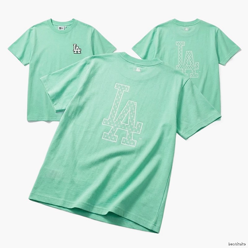 MLB LA series fresh style green T-shirt