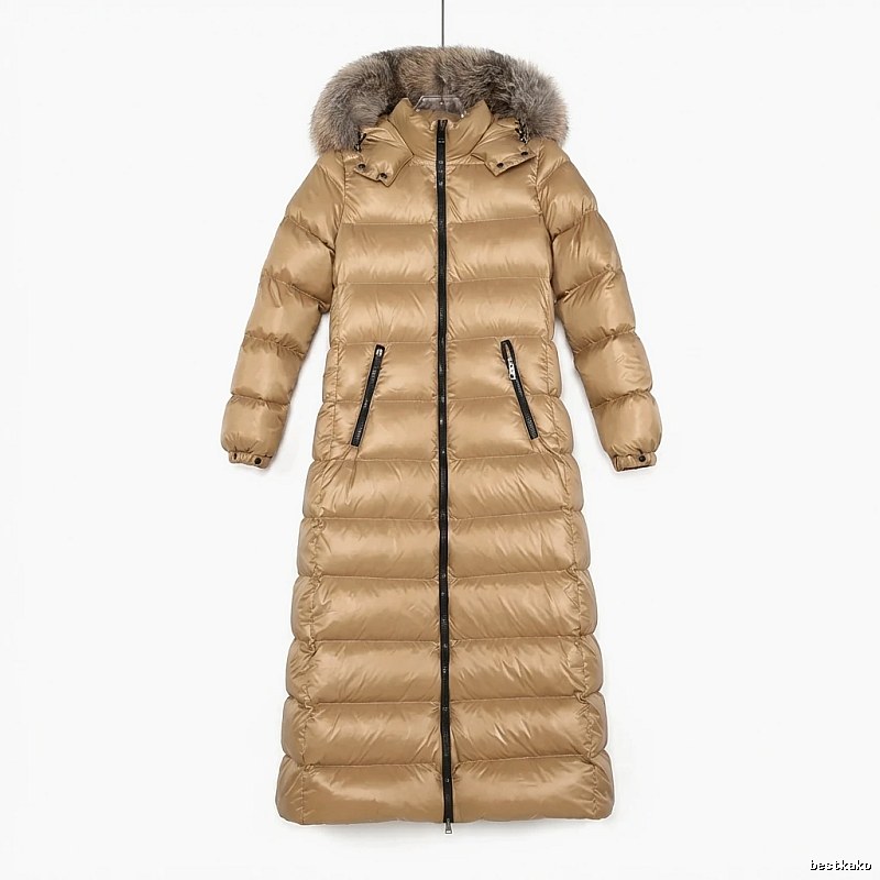 Moncler long stylish camel down jacket