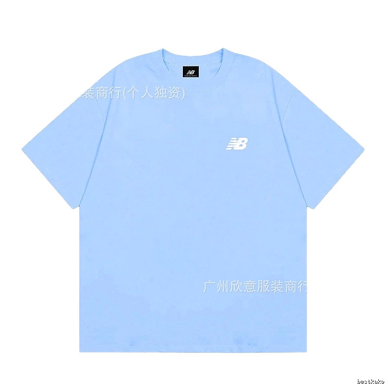 New Balance Classic Minimalist Style Light Blue Short-sleeve T-shirt