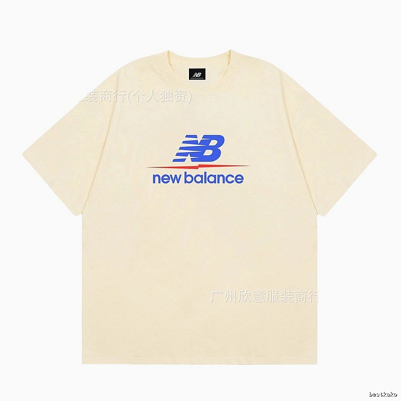 New Balance Printed Casual-style Light Beige Short-Sleeve T-Shirt
