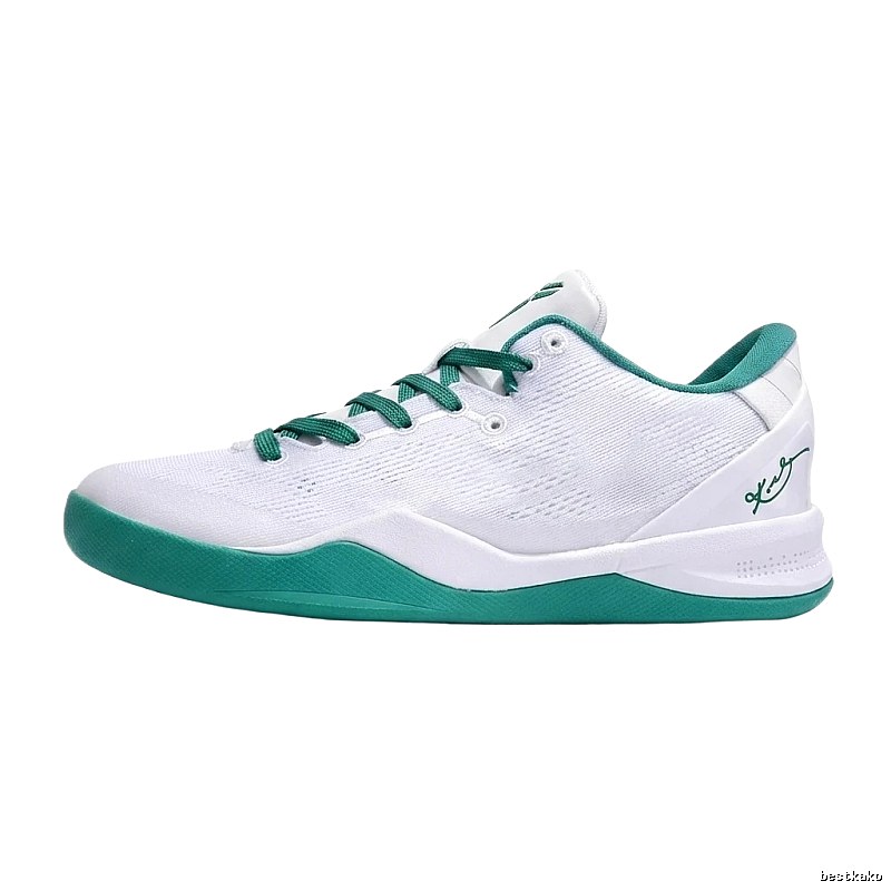 Nike basketball shoes, white and green stylish style.