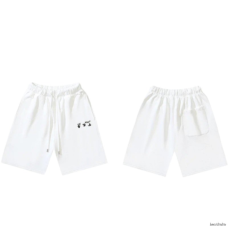 Off-White 016 Style Simple White Shorts