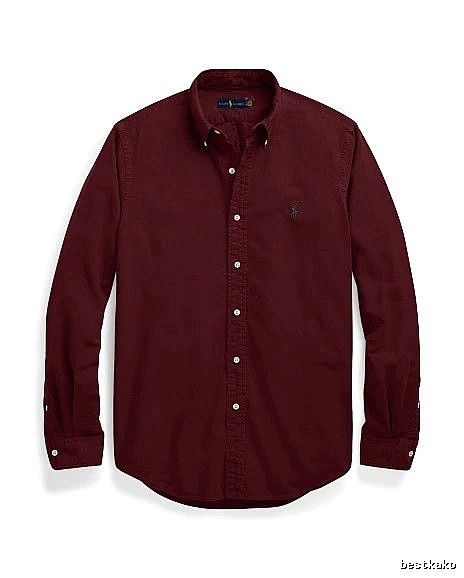 Ralph Lauren Burgundy Red Button-Down Shirt Daily Styling