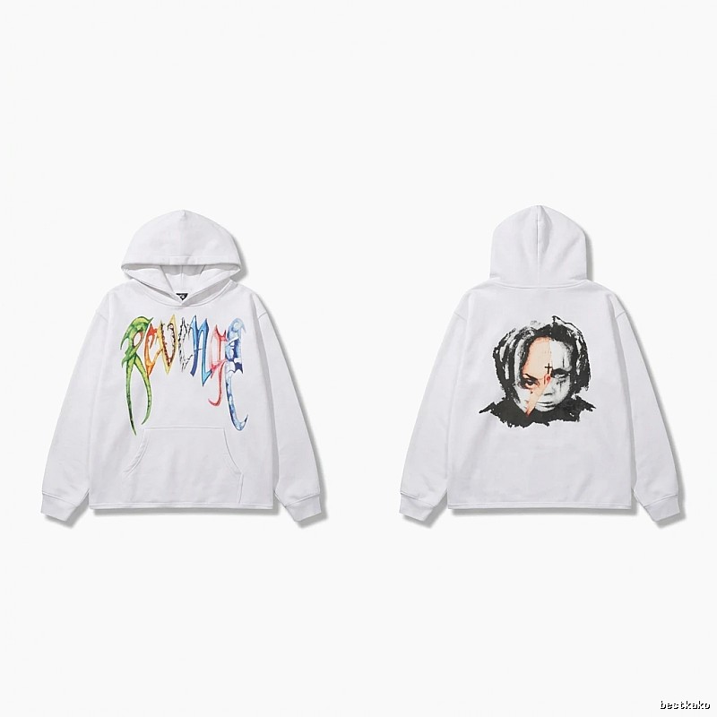Revenge Colorful Graffiti Style White Hoodie