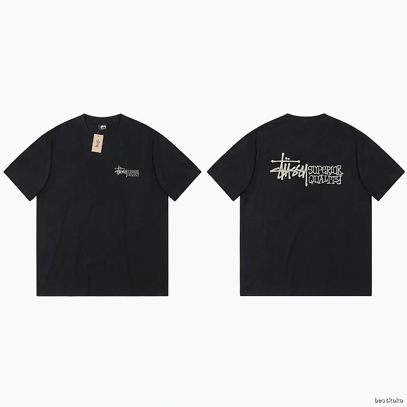 Stussy basic simple style black T-shirt