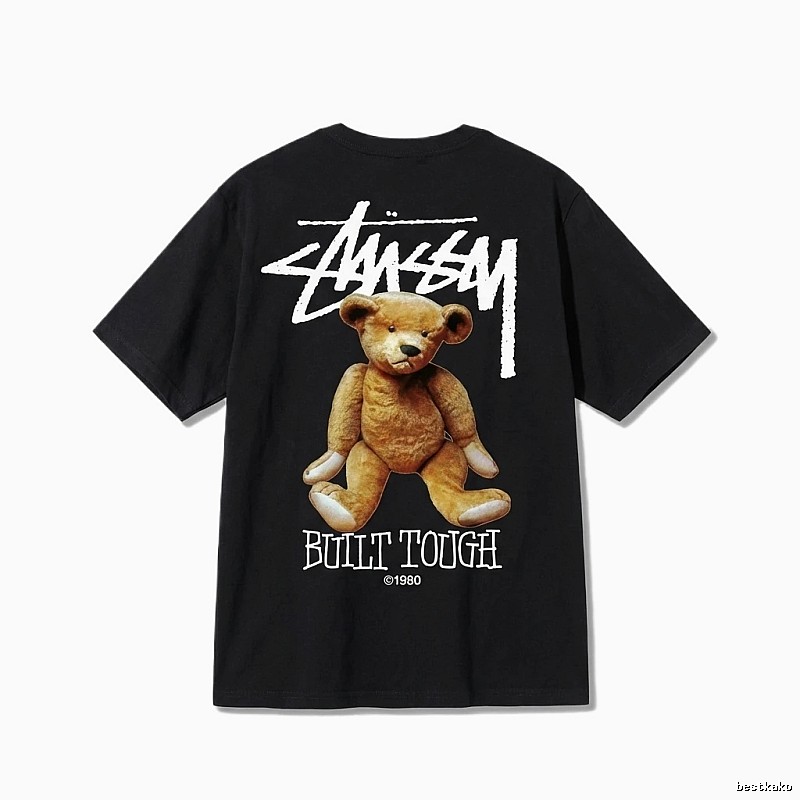 Stussy Bear Street Cool Style Black T-shirt
