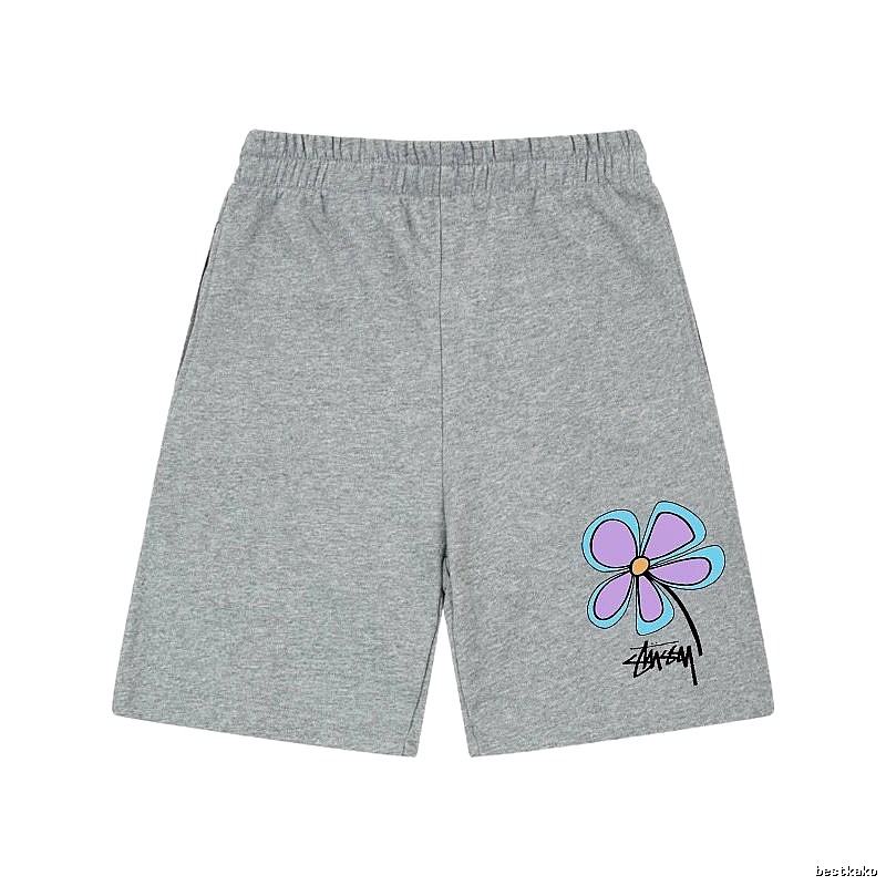 Stussy floral-style gray shorts