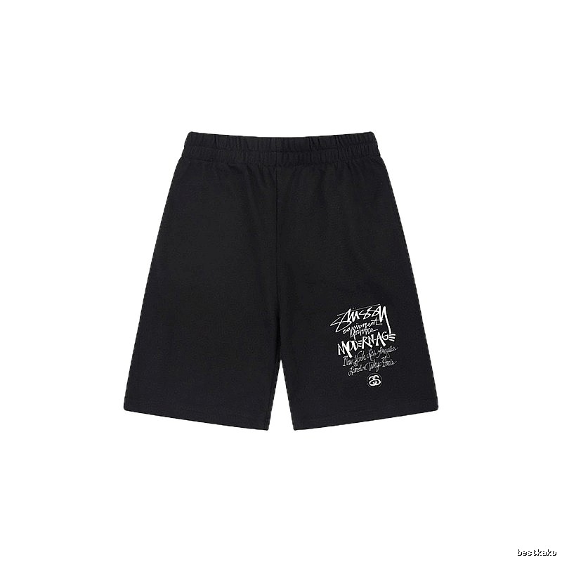 Stussy graffiti-style black shorts