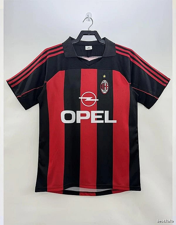 AC Milan Lightweight Retro soccer jersey Red Black Striped for Trend Styling