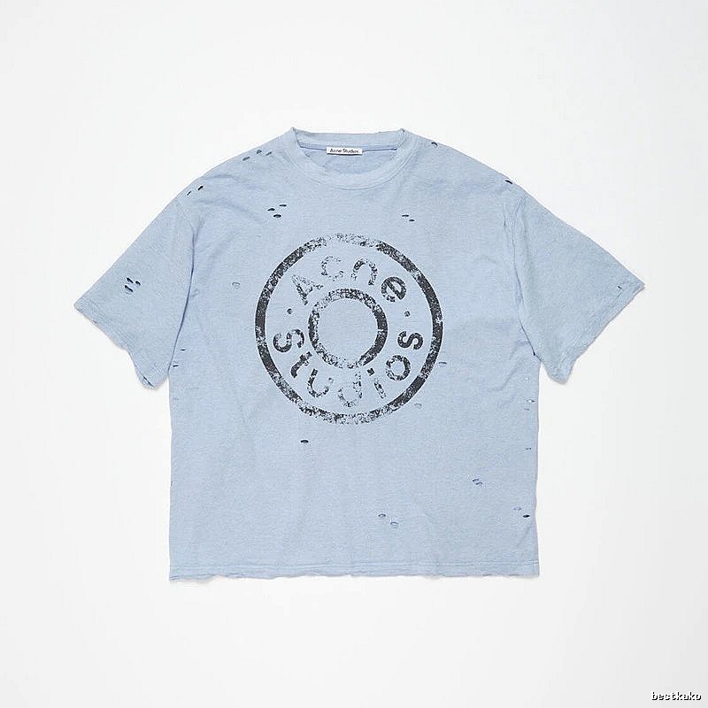 Acne Studios 2090-80 Blue Style Ac908041 Stockholm Logo T-Shirt Training Look