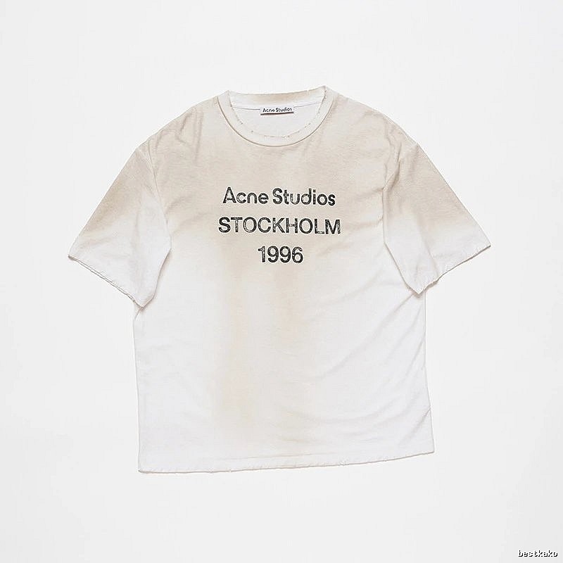 Acne Studios 2090-80 White Style Ac908026 Stockholm Logo T-Shirt Travel Styling