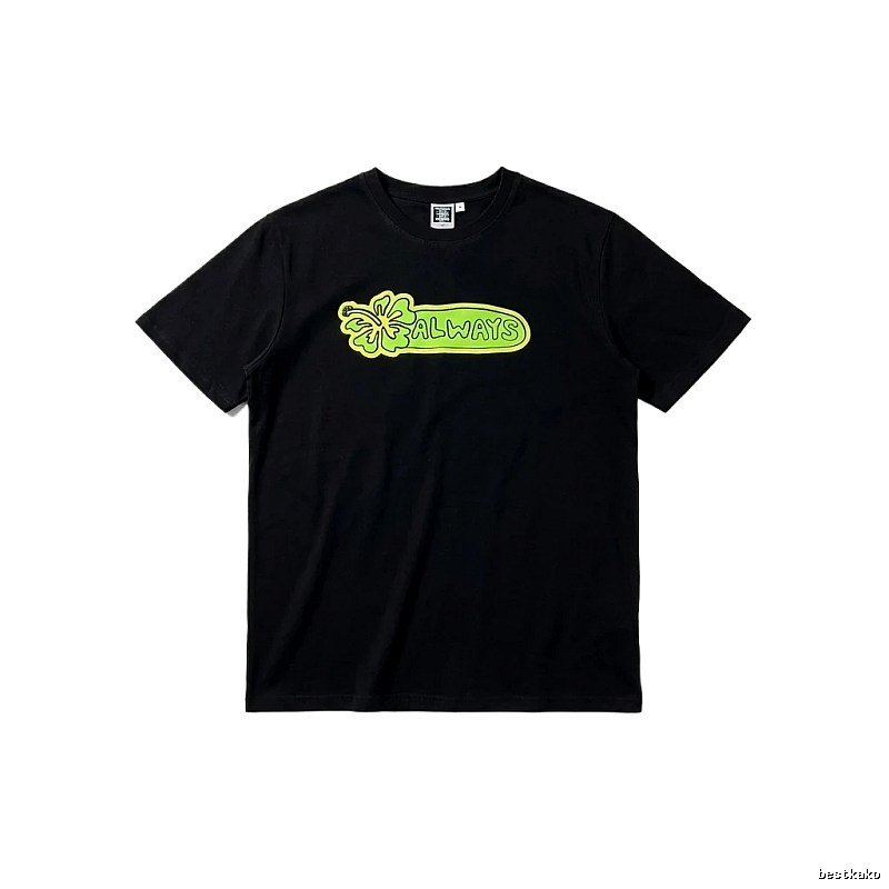 ADWYSD fluorescent printed short-sleeved black T-shirt
