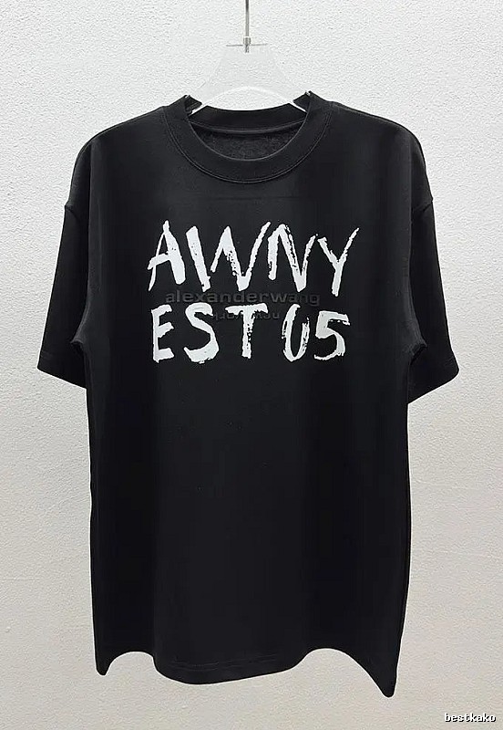 Alexander Wang Alphabet Street Style Black T-Shirt