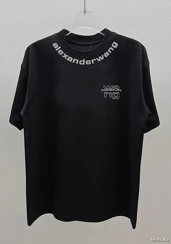 Alexander Wang Letter Print Street Style Black T-Shirt