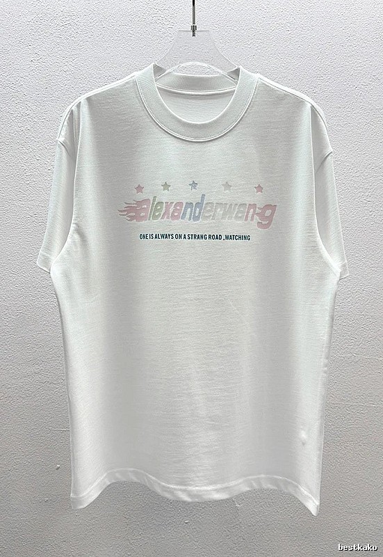 Alexander Wang Letter Print Street Style White T-Shirt