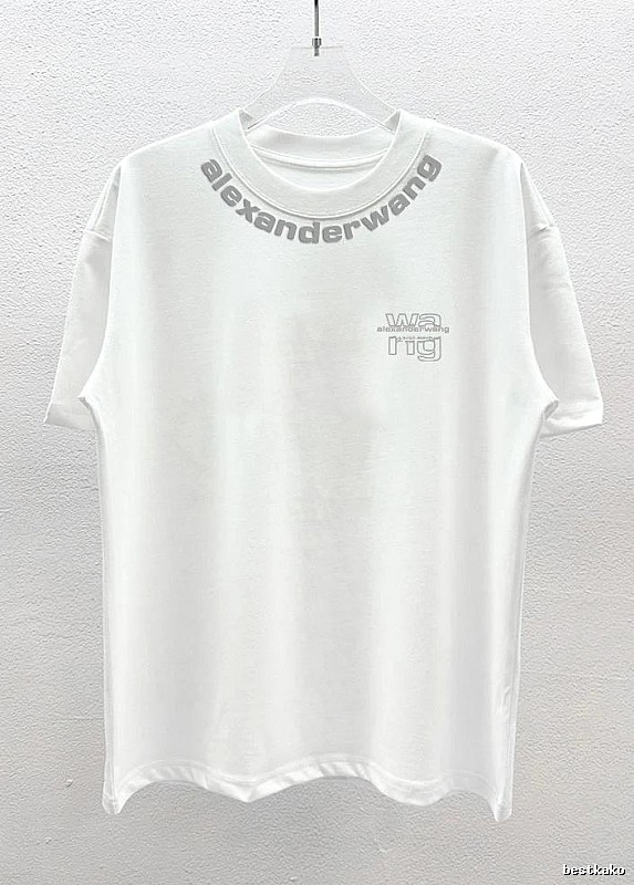 Alexander Wang Printed Street Style White T-Shirt