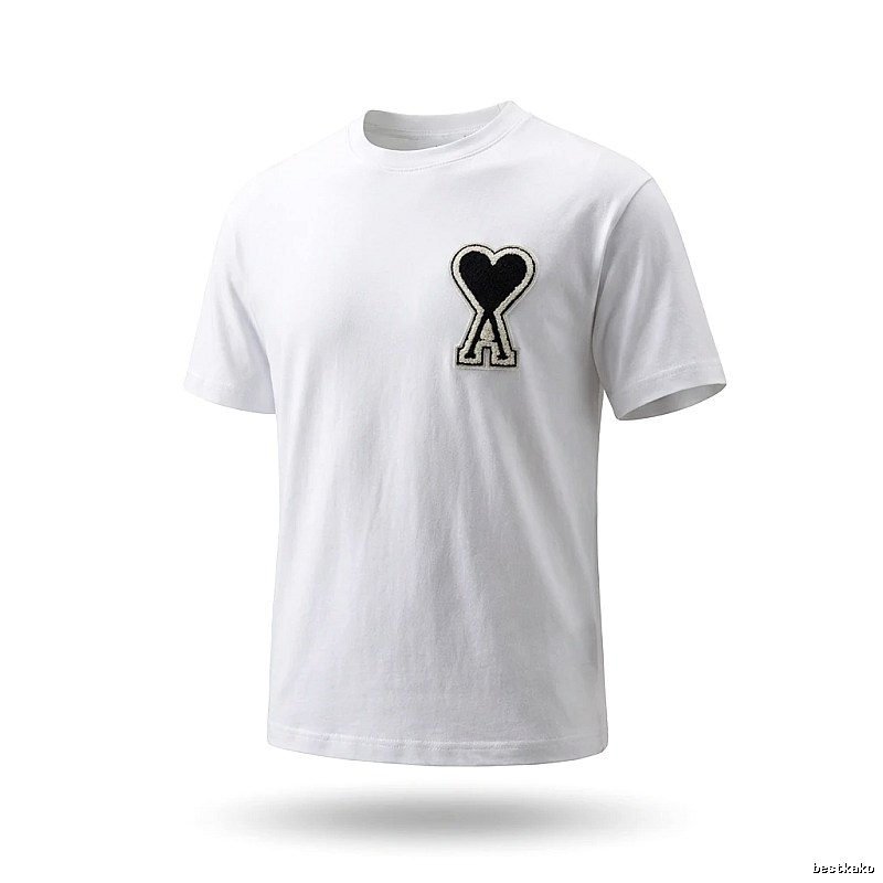 AMI Love Embroidery Simple White T-shirt