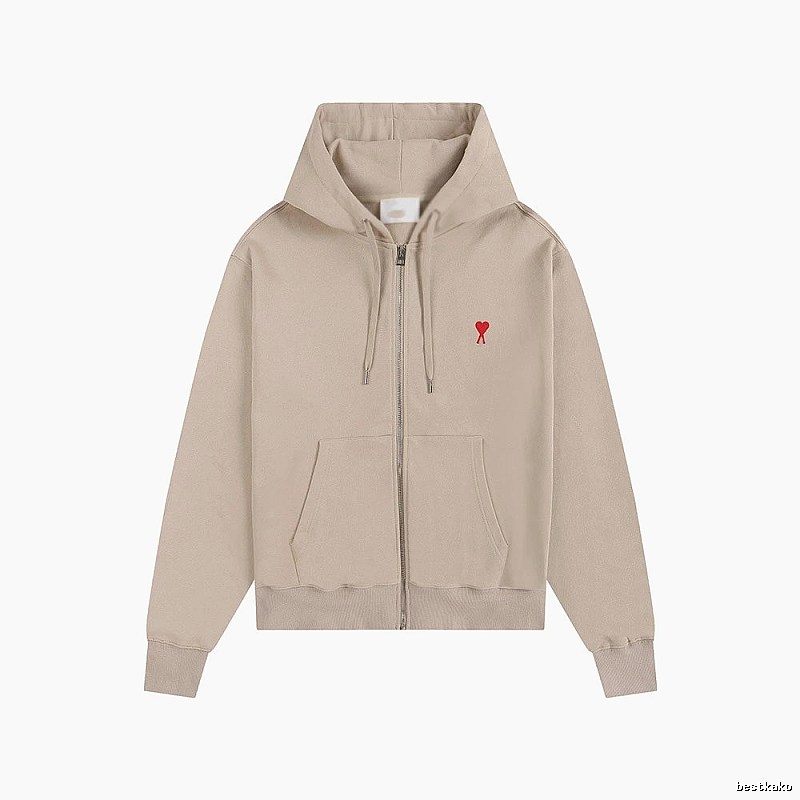 AMI Love Minimalist Style Beige Cardigan