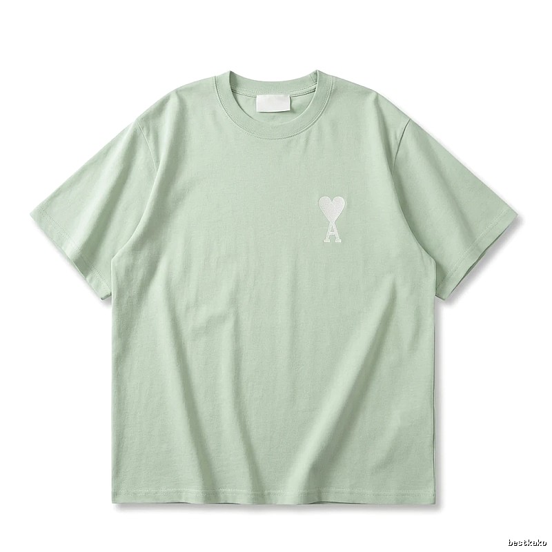 AMI Love Series Simple Style Light Green T-shirt