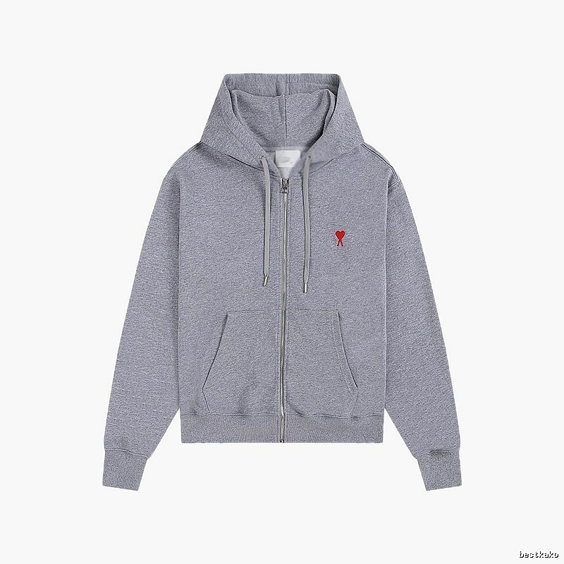 Ami Love Series Trendy Brand Grey Hoodie