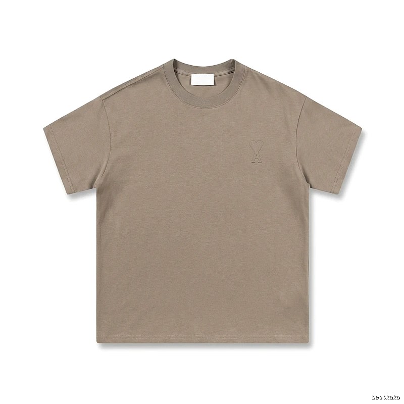 AMI minimalist style khaki T-shirt