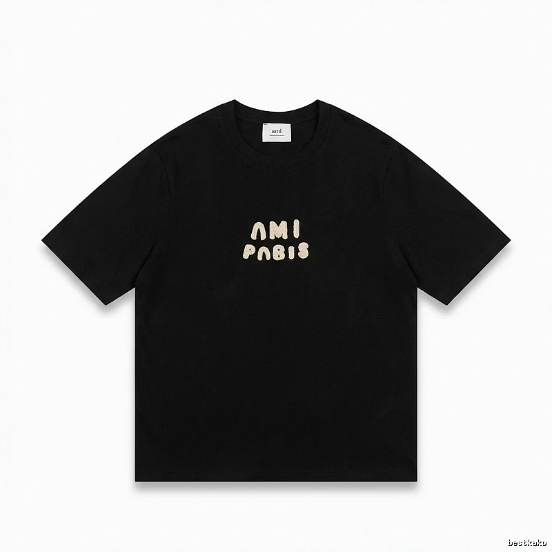 AMI Paris Alphabet Style Black T-shirt