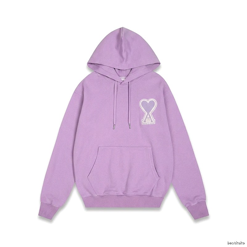 AMI series trendy brand light purple hoodie