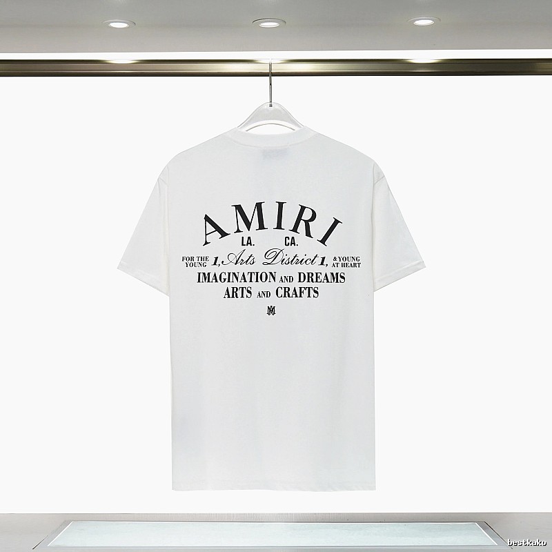 Amiri Casual Graphic T-shirt White Blue Amiri for Comfortable Styling