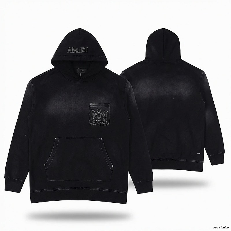 AMIRI distressed black hoodie