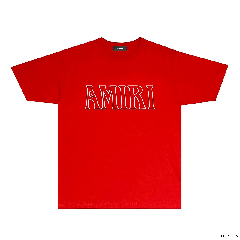 AMIRI minimalist style red T-shirt