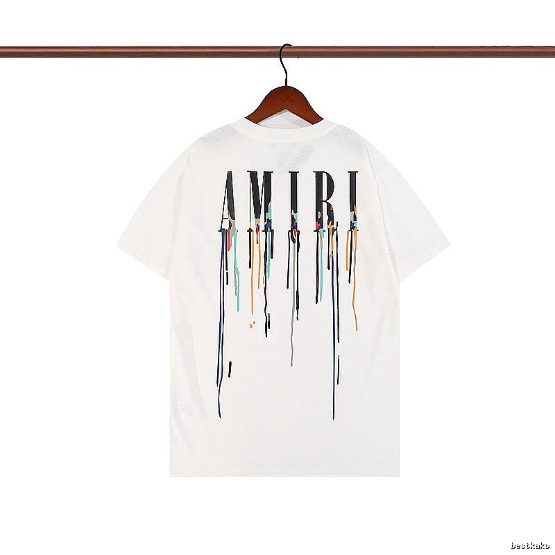 Amiri Patterned Graphic T-shirt White Blue Amiri with Polished Detail