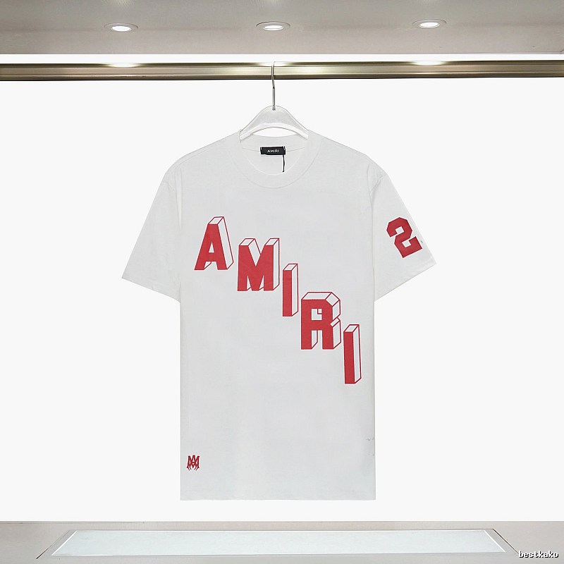 Amiri Patterned Graphic T-shirt White Blue Amiri with Signature Styling