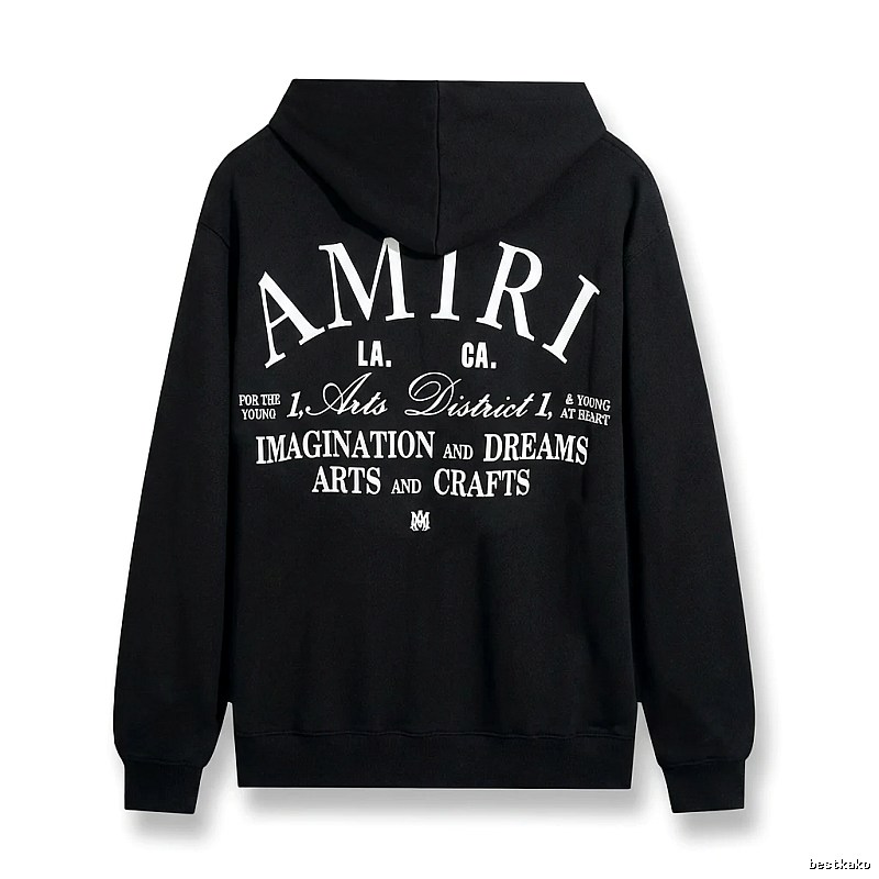 AMIRI printed style black hoodie