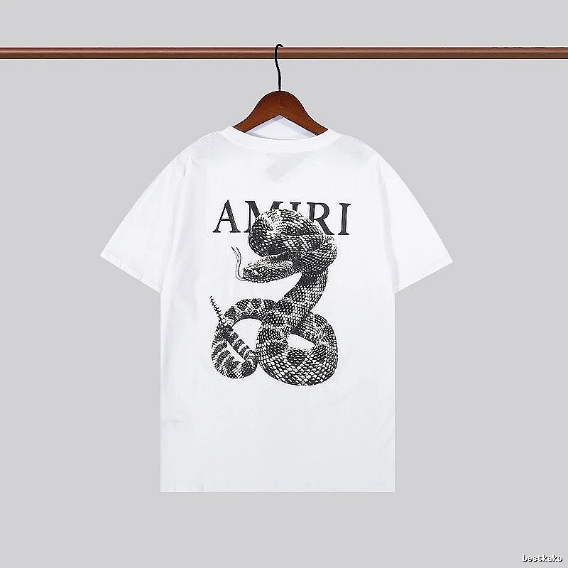 Amiri Resort Graphic T-shirt White Blue Amiri for Travel Looks