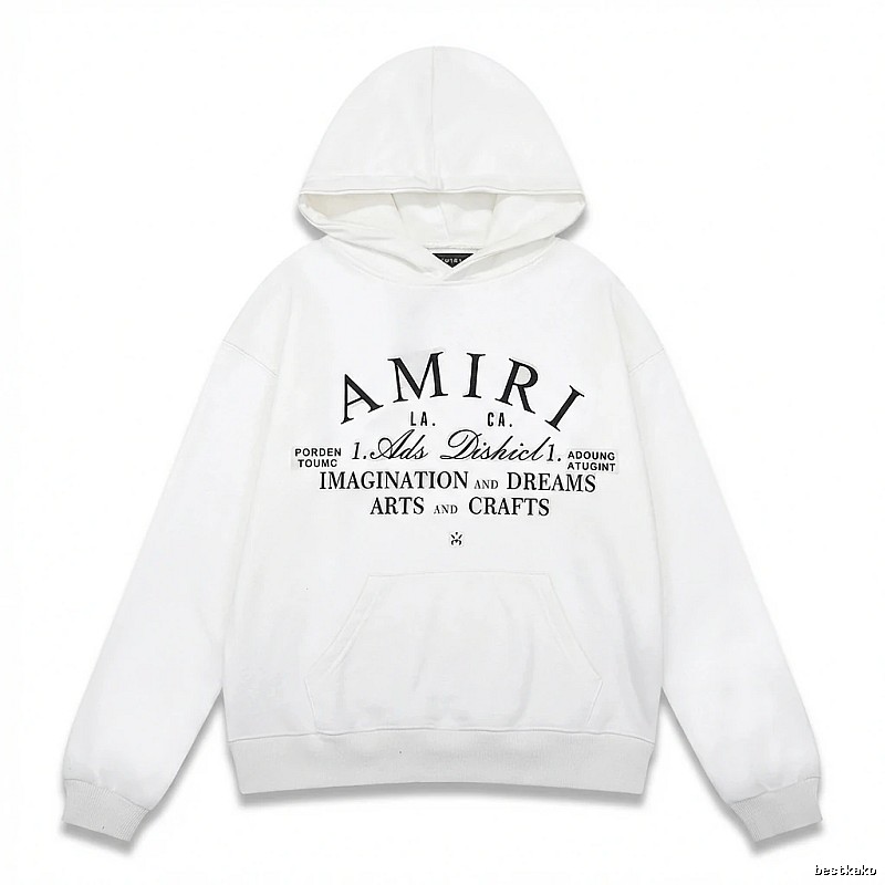 AMIRI retro-style white hoodie