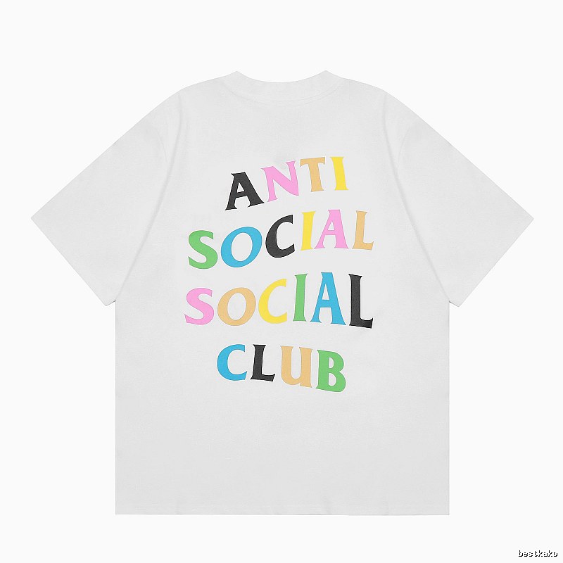 Anti Social Social Club Streetwear Logo T-shirt Black Orange Anti with Logo Accent