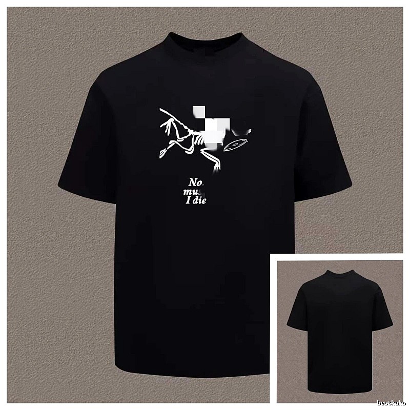 Arc'teryx Skull Print Street Style Black Short Sleeve T-Shirt