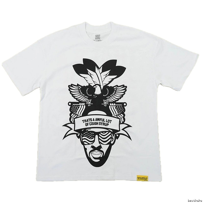 Awful Lot Portrait Print Street Style White T-Shirt