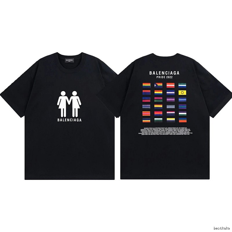 Balenciaga 22 Pride Collection Printed Black Short-sleeve T-shirt