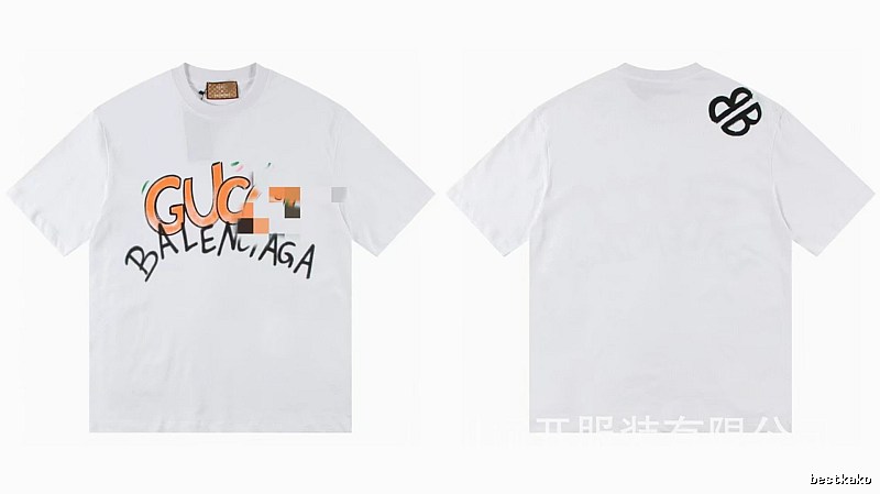 Balenciaga Co-branded Graffiti Street Style White T-shirt