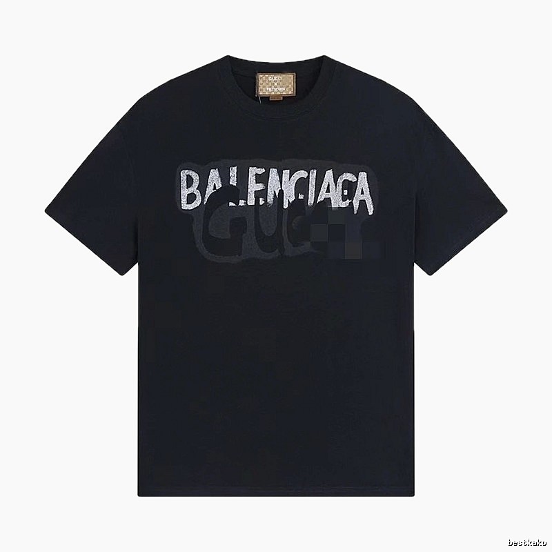 Balenciaga Co-branded Graffiti-style Black T-Shirt