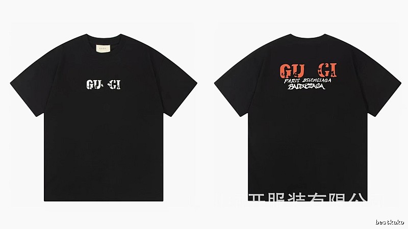 Balenciaga Co-branded Street Style Printed Black T-Shirt