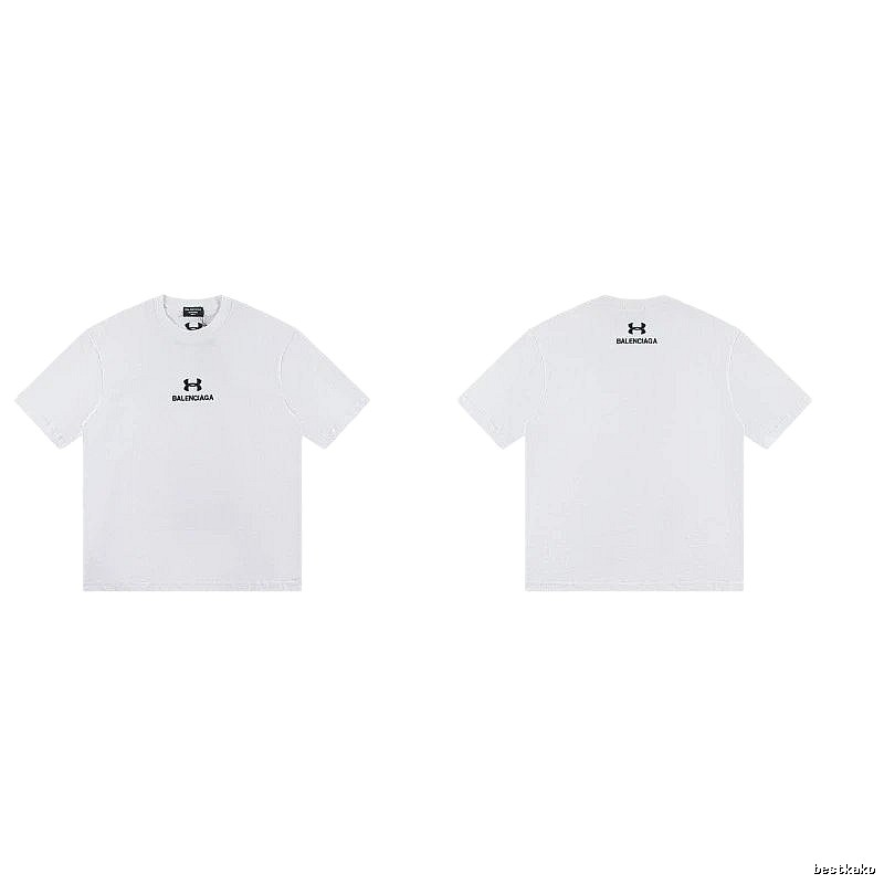 Balenciaga Co-branded Trendy Printed White T-Shirt