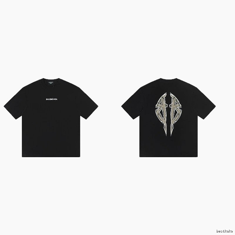 Balenciaga Double B Graffiti High Street Black T-Shirt